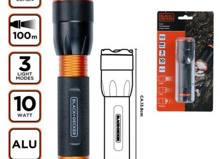 Hell und langlebig: LED-Taschenlampe 10W, 500 Lumen, wasserdicht, ideal für Camping und Notfälle, 100 m Reichweite TK Gruppe® Grosshandel 