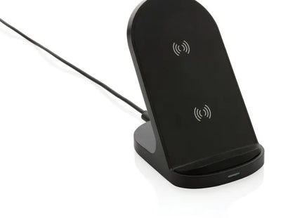 15W Kabelloser Ladehalter aus RCS Recyceltem Kunststoff - Schwarz Schnellladefunktion, Umweltfreundlich TK Gruppe® Grosshandel 