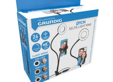 2-in-1-Selfie-Studio-Clip, multifunktionaler Handyhalter mit integrierter Beleuchtung TK Gruppe® Grosshandel 