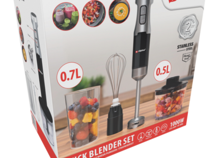 Edelstahl Stabmixer Set 230V, 1000W - Leistungsstarkes Tauchmixer-Set TK Gruppe® Grosshandel 