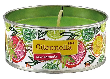 165g Zitronellakerze in grüner Metalldose, 4.5x10cm – Mobiler Insektenschutz TK Gruppe® Grosshandel 