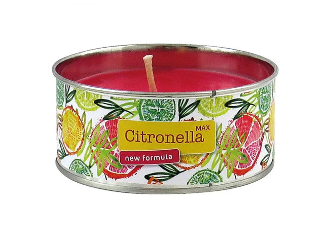 165g Zitronellakerze in roter Metalldose, 4.5x10cm – Effektiver Mückenschutz TK Gruppe® Grosshandel 