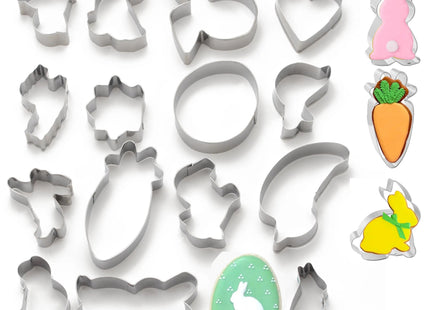 16er Set Ausstechformen Hase Ostern - Backen Osterhase Keksausstecher & Ausstechform & Ausstecher & Backform für Plätzchen (16er Set)
