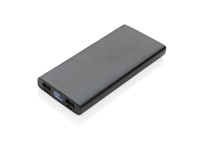 18W PD Aluminium Powerbank, 10.000 mAh Kapazität - Mattschwarz TK Gruppe® Grosshandel 