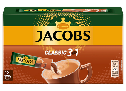 Jacobs Kaffeespezialitäten 3 in 1, 10 Sticks mit Instant Kaffee