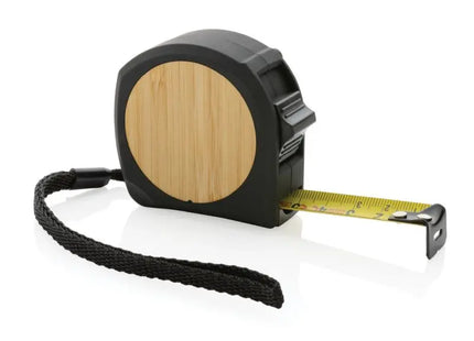 5m/19mm Maßband - RCS recycelter Kunststoff & Bambus - schwarz: Nachhaltiges, präzises Werkzeug TK Gruppe® Grosshandel 