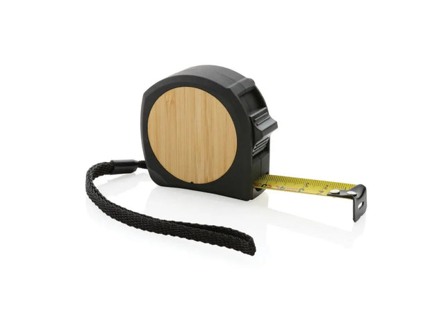 5m/19mm Maßband - RCS recycelter Kunststoff & Bambus - schwarz: Nachhaltiges, präzises Werkzeug TK Gruppe® Grosshandel 