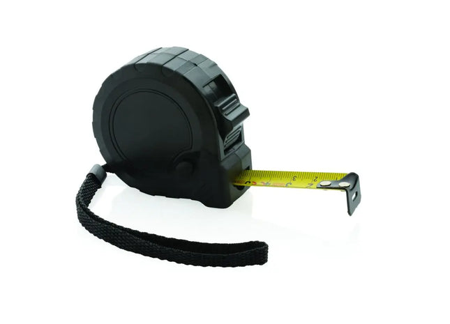 5m/19mm Recyceltes RCS Kunststoff-Maßband mit Stopptaste - Schwarz TK Gruppe® Grosshandel 