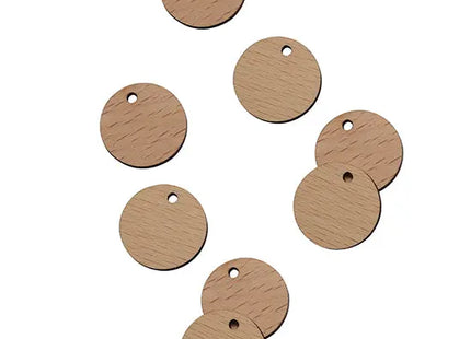 1€-Chip aus Holz mit Durchbohrung - Natürlich Beige TK Gruppe® Grosshandel 