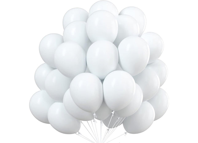 50x Luftballons Ø 35 cm Ballons - weiß weiss Helium geeignet zur Deko Dekoration - Geburtstag & Hochzeit