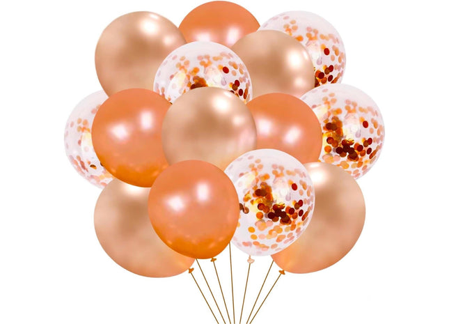 50x Luftballons mit Konfetti Confetti Glitter Rose, Gold als Deko zu Hochzeit & Geburtstag (50x Konfetti)