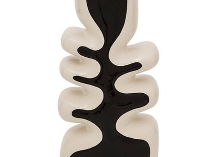 Twisted Lime Vase Höhe 28 cm schwarz-weiße Keramik