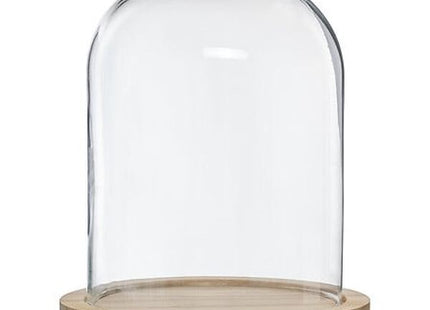 Glocke Glas und Holz H29,5cm