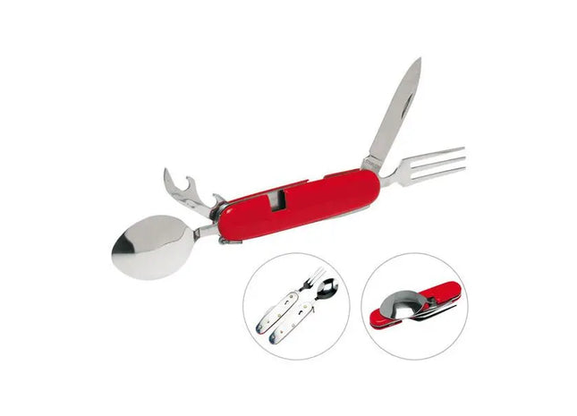 2-in-1 Esswerkzeug Multi-Tool Gabel-Löffel Kombination in Rot - Vielseitig TK Gruppe® Grosshandel 