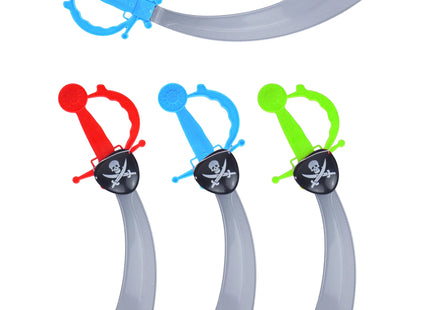 2-teiliges Piraten-Set: 45 cm Schwert & Augenklappe, 3 Farben - Ideales Piraten-Kostüm-Zubehör TK Gruppe® Grosshandel 