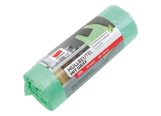 20-Piece Pack of 20L Trash Bags with Handy Carry Handles - Waste Disposal Made Easy TK Gruppe® Grosshandel 