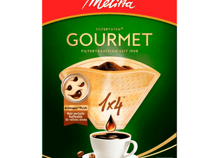 Melitta Filtertüten 1x4 Gourmet naturbraun Plus 80 Stück