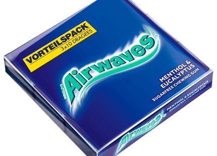 Airwaves Menthol & Eucalyptus Kaugummi 3x10 Dragees