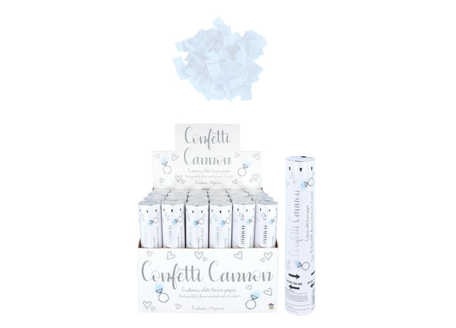 20cm Konfetti-Kanone mit weißem Papier für Hochzeiten und Partys TK Gruppe® Grosshandel 