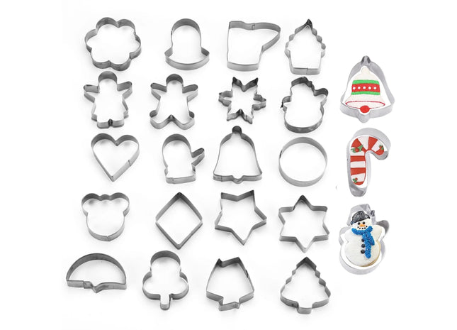 20er Ausstechform Set - für Backen Weihnachten & XMAS - Steckform & Keksausstecher & Plätzchenausstecher & Ausstecher (20x)