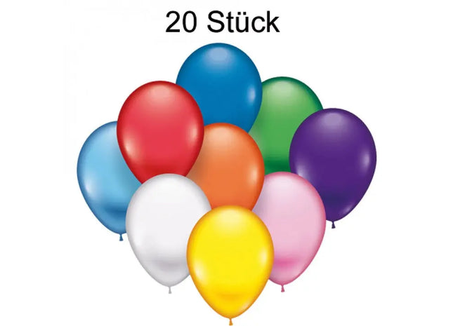 20er-Pack Runde Ballons, Jeder 22cm Durchmesser, Ideal für Feste & Feiern TK Gruppe® Grosshandel 