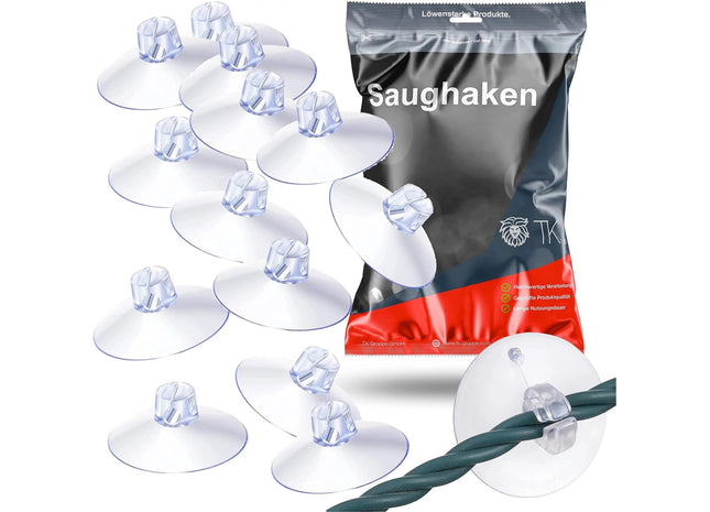 20x Lichterketten Saugnäpfe Saughaken - Saugnapfhalter mit Schlitz für Lichterkette Fenster & Scheibe - Haken zur Halterung von zahlreichen Lichterket