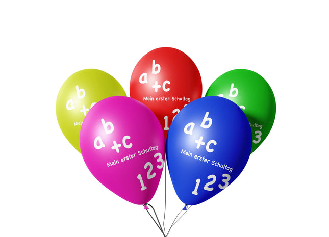 20x Luftballons Schule Ballon Einschulung ABC 1. Schulanfang zur Deko & Dekoration