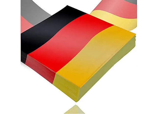 20x Servietten Deutschland schwarz, rot, gelb (Gold), als Deko, Dekoration, Partydeko für Fußball, Fußball Europameisterschaft WM 2022