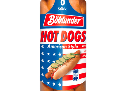 Böklunder Hot Dogs American Style Würstchen in Eigenhaut 300g, 6 Stück