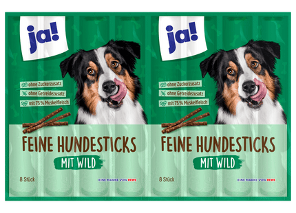 ja! Hundesticks mit Wild 8x11g