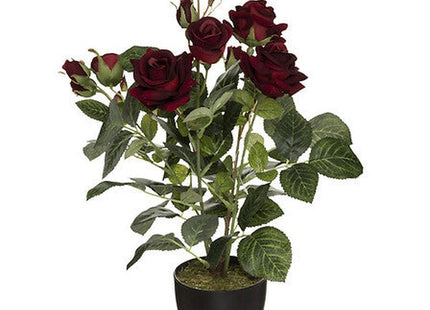 Künstliche Rose Topf Zement H43cm