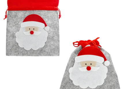 21x23cm Geschenkbeutel aus Filz mit Santa-Motiv - Wiederverwendbar, Festlich, Vielseitig TK Gruppe® Grosshandel 