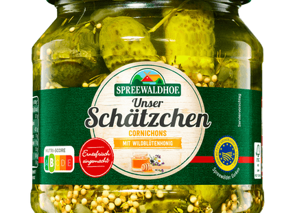 Spreewaldhof Unser Schätzchen Cornichons mit Wildblütenhonig 300g