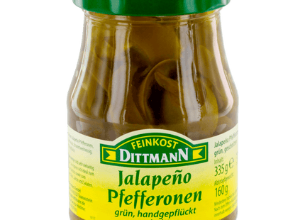 Feinkost Dittmann Jalapeño-Pfefferonen grün & geschnitten 160g