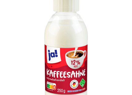 ja! Kaffeesahne 12% Fett 250g