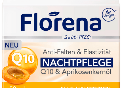 Florena Glättende Anti-Falten Nachtpflege mit Q10 50ml