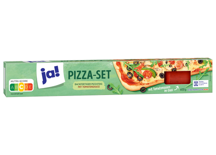 ja! Backfertiger Pizzateig mit Sauce 600g