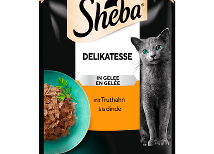 Sheba Portionsbeutel Delikatesse in Gelee mit Truthahn 85g