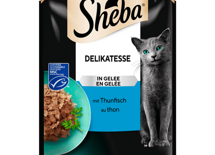 Sheba Portionsbeutel Delikatesse in Gelee mit Thunfisch 85g