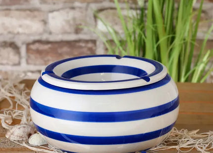 23cm Großer Maritimer Sturmaschenbecher - Windfester Aschenbecher im Seeklima-Stil TK Gruppe® Grosshandel 