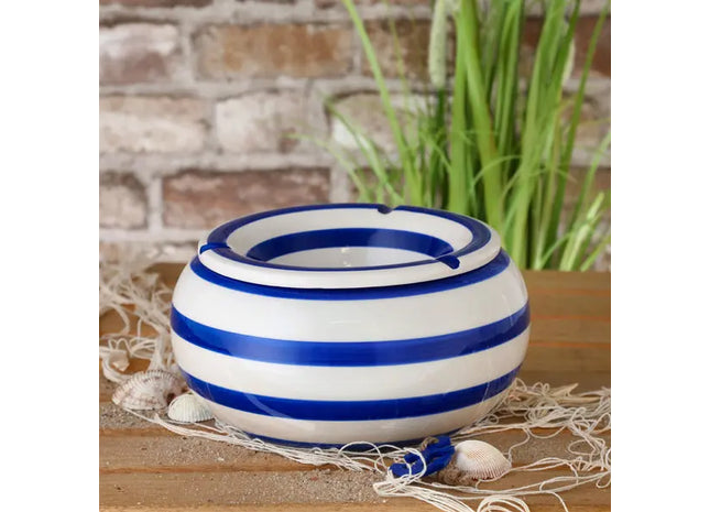 23cm Großer Maritimer Sturmaschenbecher - Windfester Aschenbecher im Seeklima-Stil TK Gruppe® Grosshandel 