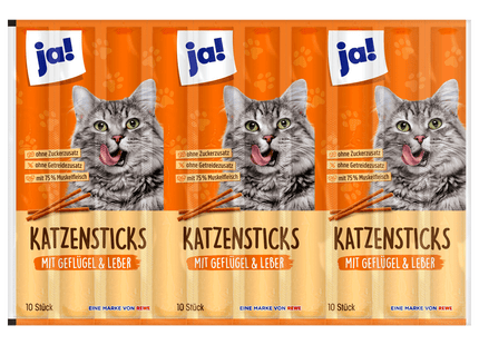 ja! Katzensticks Geflügel & Leber 10 Stück