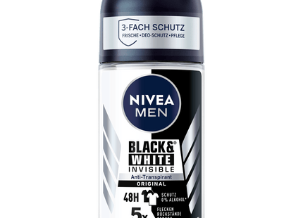 NIVEA Men Deo Roll-On Invisible For Black und White Antitranspirant 50ml