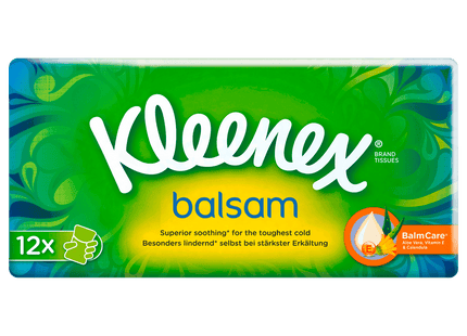 Kleenex Taschentücher Balsam Pocket-Pack 12x9 Stück