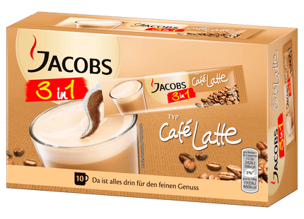 Jacobs Kaffeespezialitäten 3 in 1 Café Latte, 10 Sticks