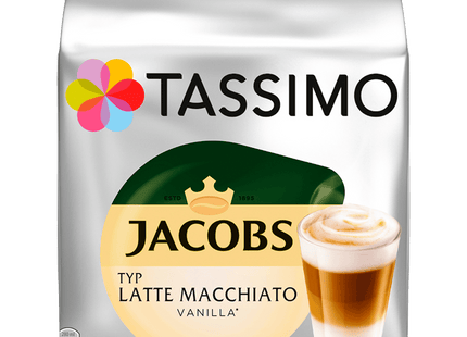 Tassimo Kapseln Jacobs Latte Macchiato Vanilla, 8 Kaffeekapseln