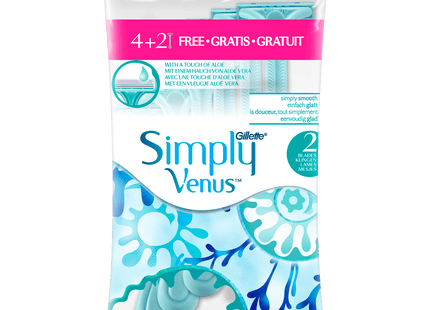 Gillette Einwegrasierer Simply Venus + 2 Gratis 6 Stück