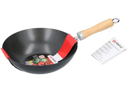 25cm Wok mit Holzgriff - Langlebige Antihaft-Pfanne für authentisches Stir-Fry Kochen TK Gruppe® Grosshandel 