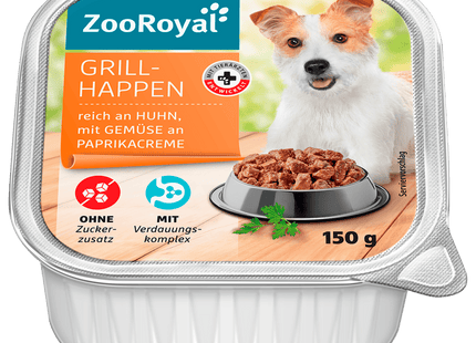 ZooRoyal Grillhappen mit Huhn und Gemüse an Paprikacreme 150g