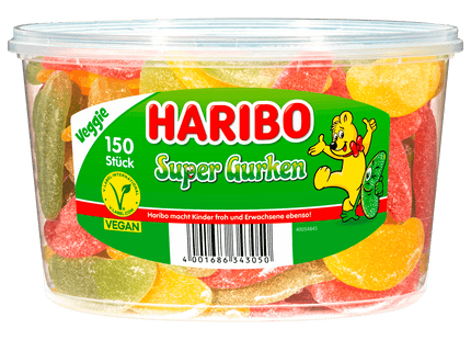 Haribo Fruchtgummi Super Gurken 150 Stück 1,35kg